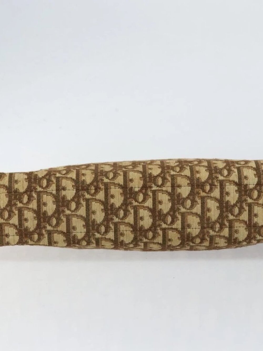 Christian Dior Trotter Canvas Shoulder Bag Beige Gold Auth - Picture 7 of 15